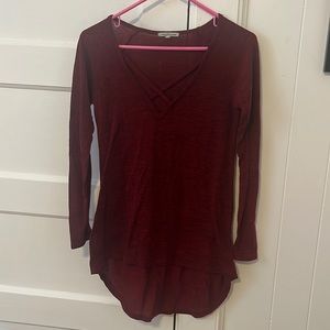 Charlotte Russe red long sleeve shirt